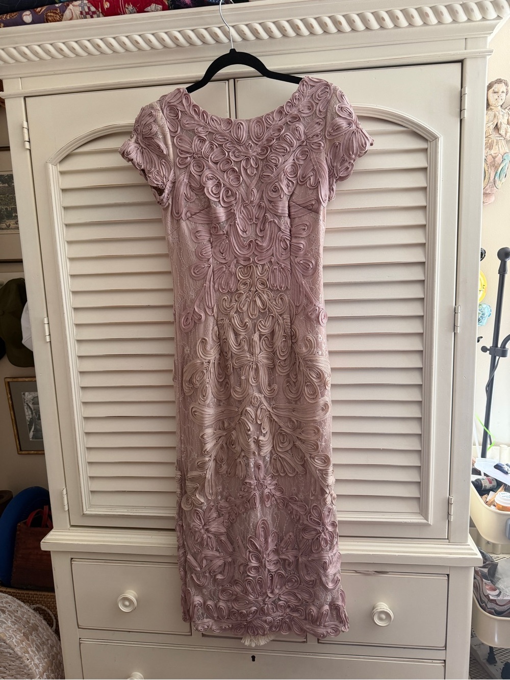 JS Collections Dusty Rose Embellished Ombré Midi Dress